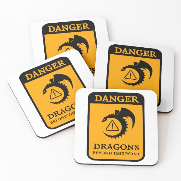 Item preview, Danger: Dragons Beyond This Point Sign designed and sold by CatchiBatchi.