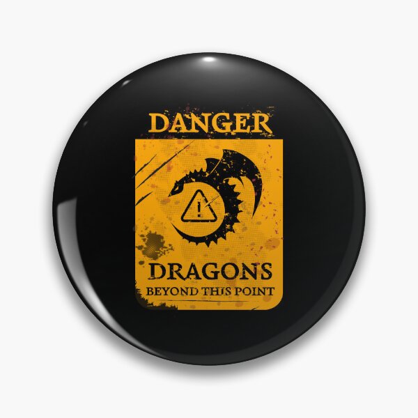 Item preview, Weathered Danger: Dragons Beyond This Point Grunge Sign designed and sold by CatchiBatchi.