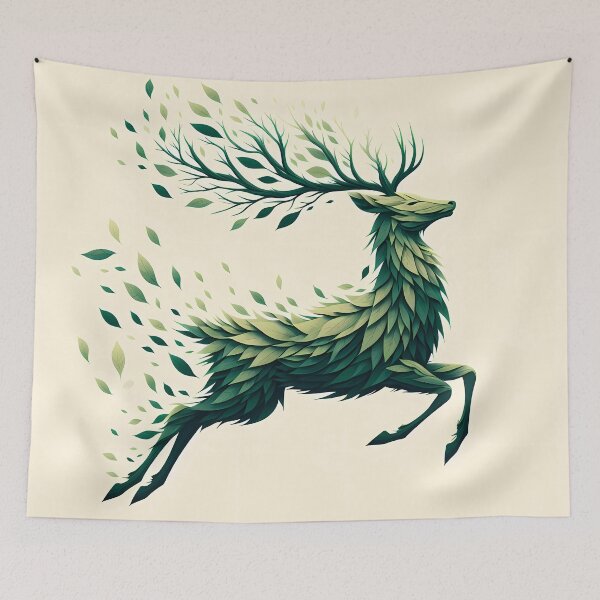 Item preview, Deer Made of Leaves, Ai Generated Art  designed and sold by ACC .