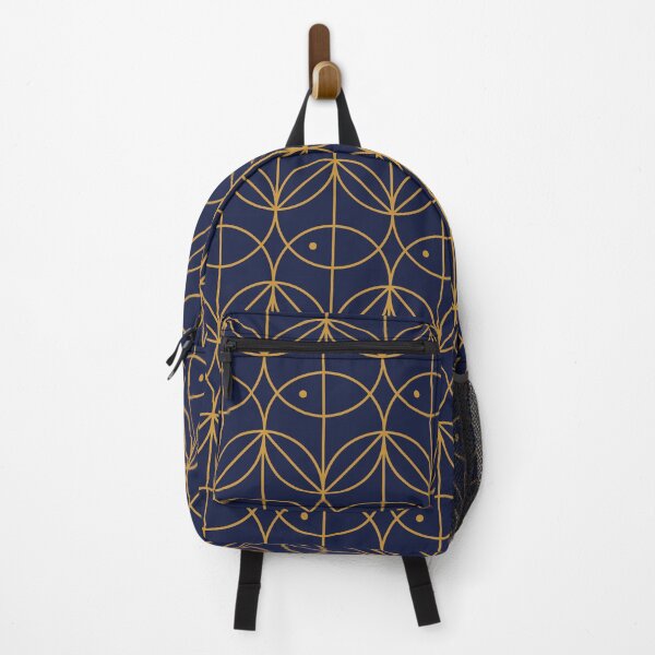 Item preview, Gold Art Deco pattern on dark blue designed and sold by Ana Cá Art & Design.