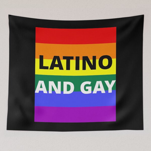 Item preview, LATINO AND GAY on rainbow background designed and sold by uniqueitems.