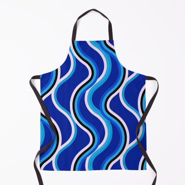 Item preview, Retro 1960s Blue, Aqua, And White Waves Pattern designed and sold by DEC02.
