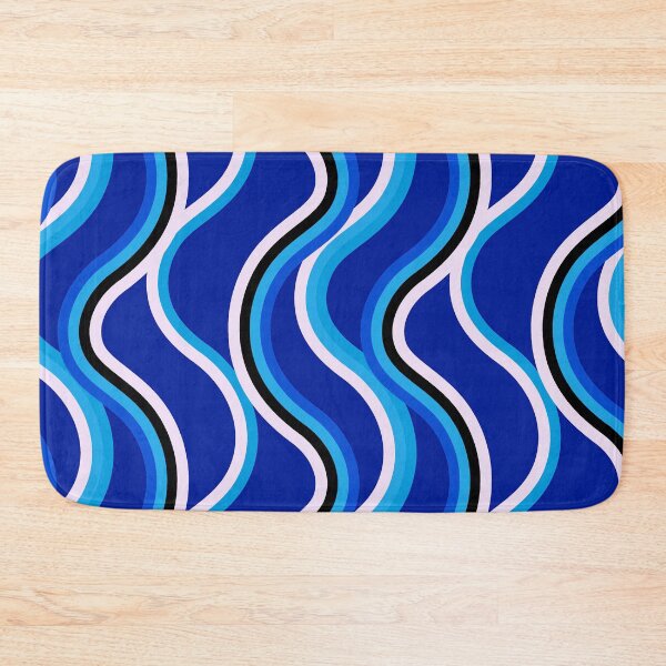 Item preview, Retro 1960s Blue, Aqua, And White Waves Pattern  designed and sold by DEC02.