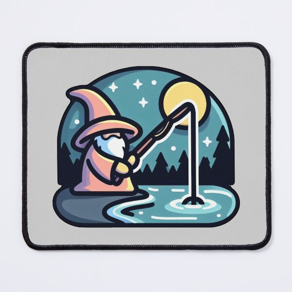 Item preview, Wizard Casting Fishing Spell - Funny Pun designed and sold by Nostalgia Busters.