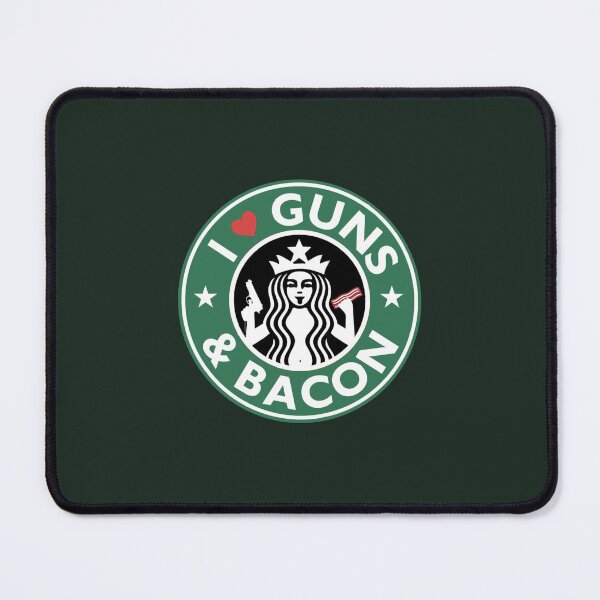 Item preview, I love Guns & Bacon Green Military Firearm Pistol logo designed and sold by 9un5.