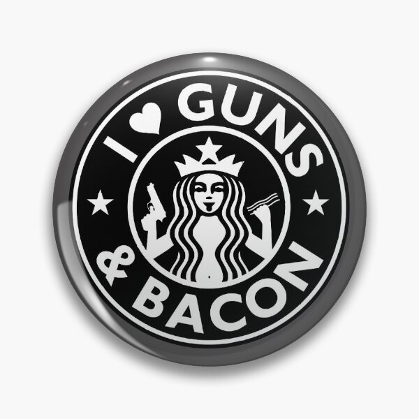 Item preview, I love Guns & Bacon Black Military Firearm Pistol logo designed and sold by 9un5.