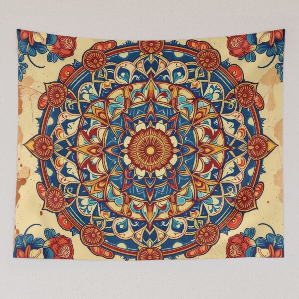 Item preview, Okinawan Floral Mandala Art - Vibrant Japanese Design designed and sold by ocean-friends.