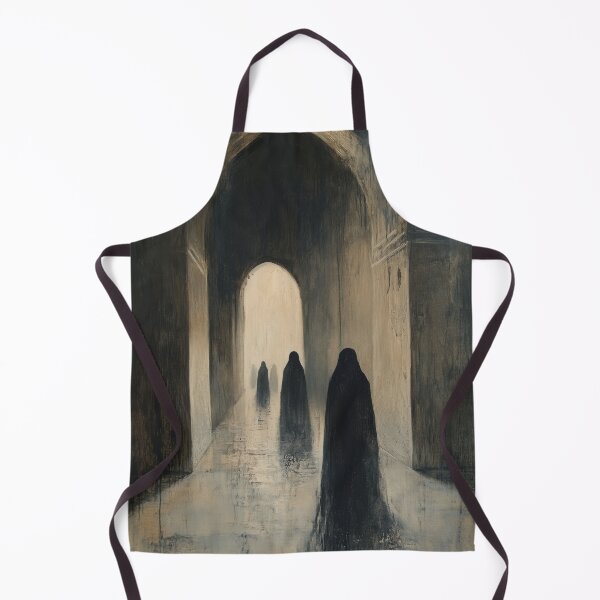 Item preview, Mystical Corridor - Atmospheric Abstract Art with Gothic Figures designed and sold by oceanwindprints.