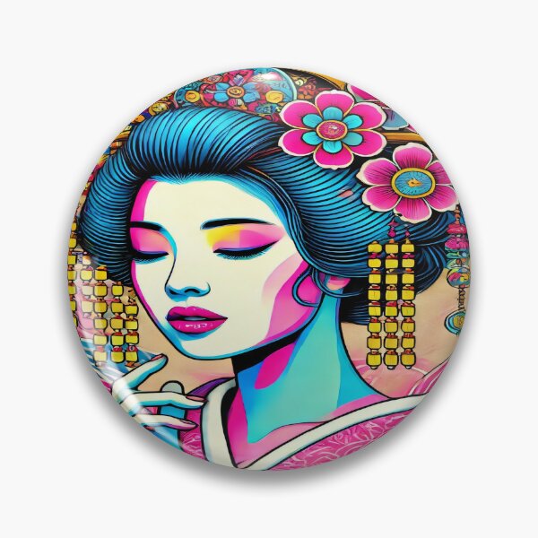 Item preview, Vibrant Pop Ukiyo-e Geisha Art designed and sold by SakuraJapanArt.