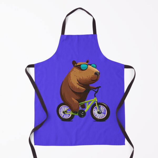 Artikelvorschau, Capybara auf einem Fahrrad im Cartoon-Stil entworfen und verkauft von Horizon Cartoon.