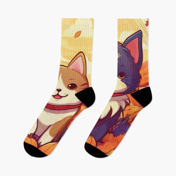 Item preview, “Autumn Pals: Charming Cat and Dog Duo” designed and sold by EidansEmpire.