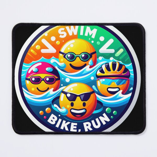 Item preview, Swim, Bike, Run Emoji Faces - Playful Triathlon Icons designed and sold by Triathlongram.