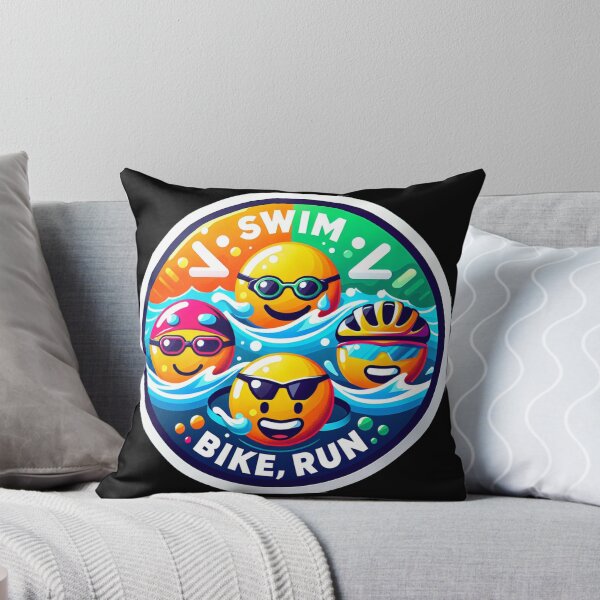 Item preview, Swim, Bike, Run Emoji Faces - Playful Triathlon Icons designed and sold by Triathlongram.