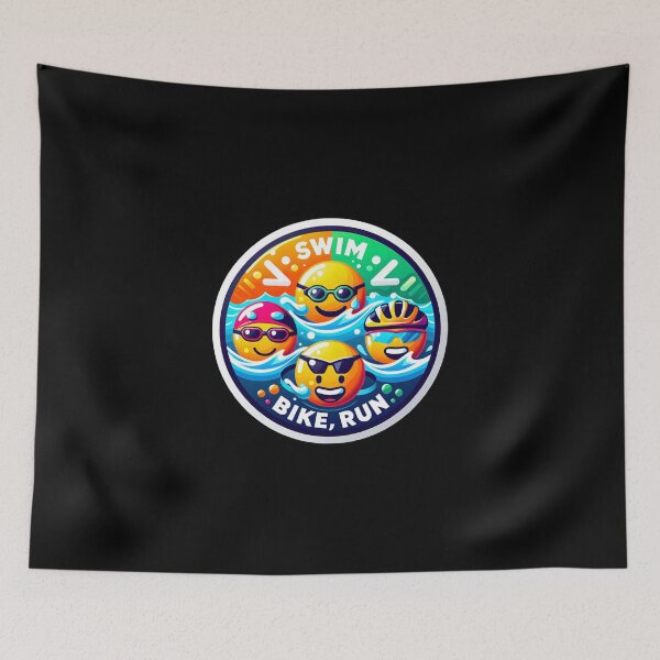 Item preview, Swim, Bike, Run Emoji Faces - Playful Triathlon Icons designed and sold by Triathlongram.