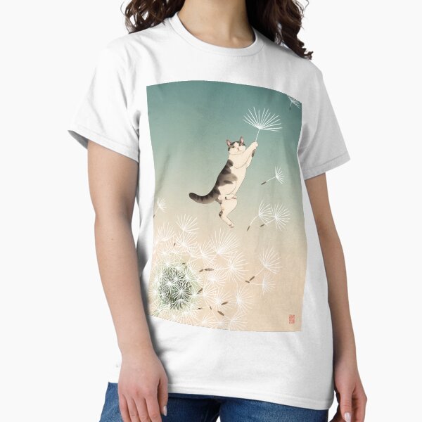 Item preview, Cat Flying with Dandelion Seed designed and sold by Broccoli  Cat Art.