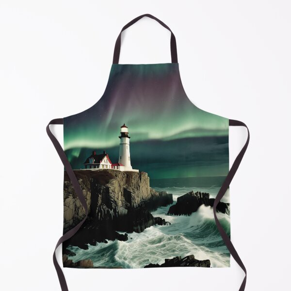 Item preview, Dancing Northern Lights: Ocean Cliff Lighthouse Dream designed and sold by therealbooty.