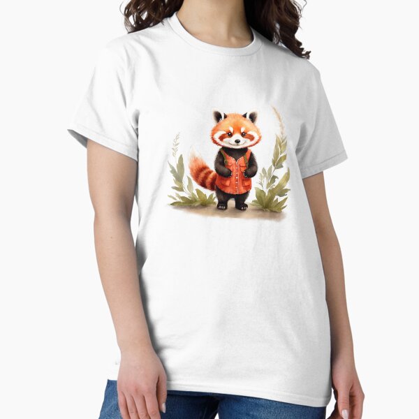 Cute red panda in boho outfit Classic T-Shirt