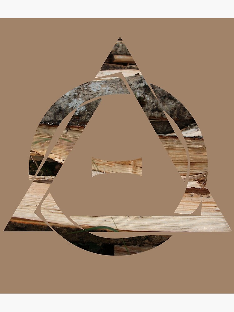 Theta-Delta Therian Symbol Therianthropy NATURE THEME WOOD Poster