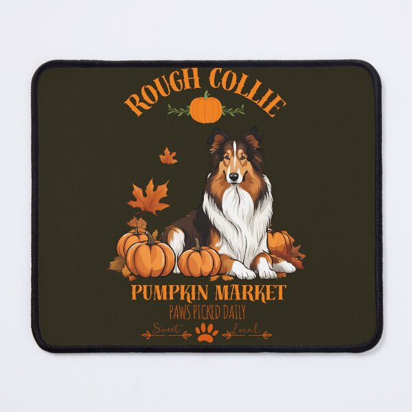 Item preview, of Pumpkin Market:rough collie with Pumpkins and Seasonal Text designed and sold by GoodyPaws.