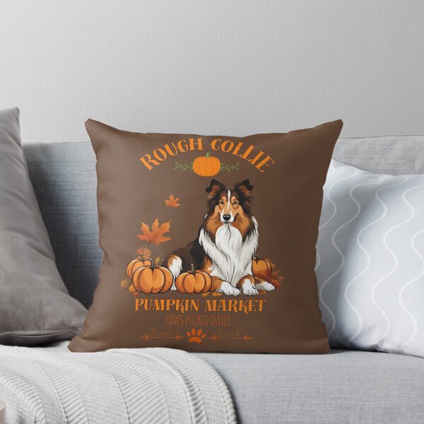 Item preview, of Pumpkin Market:rough collie  with Pumpkins and Seasonal Text designed and sold by GoodyPaws.