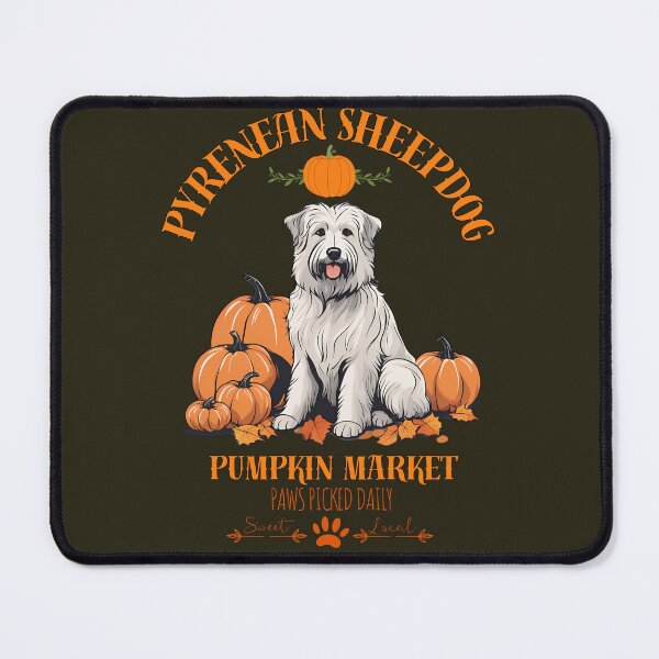 Item preview, Pumpkin Market: pyrenean shepherd  with Pumpkins and Seasonal Text designed and sold by GoodyPaws.