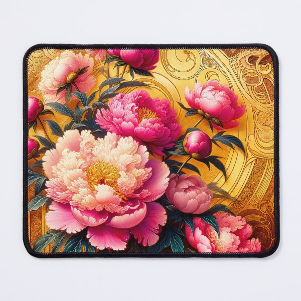 Item preview, Pink Peonies Alphonse Mucha designed and sold by maniacfitness.