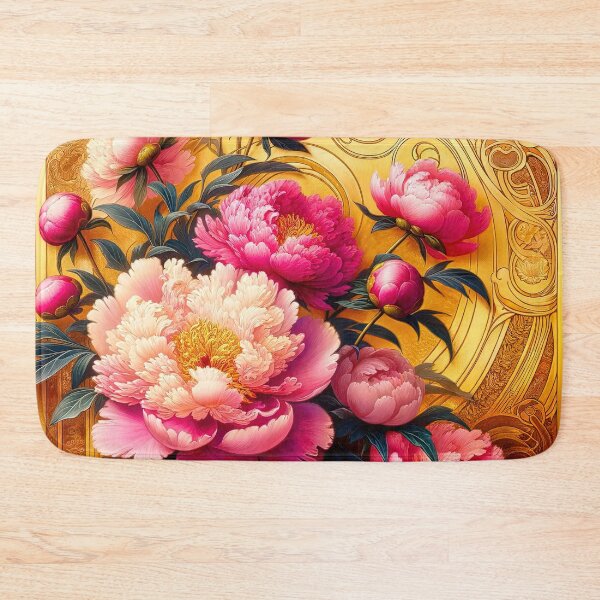 Item preview, Pink Peonies Alphonse Mucha designed and sold by maniacfitness.