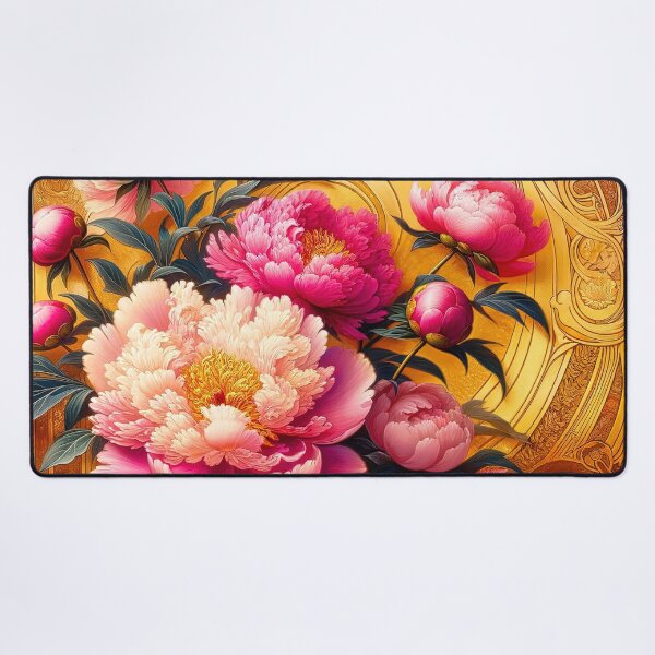 Item preview, Pink Peonies Alphonse Mucha designed and sold by maniacfitness.