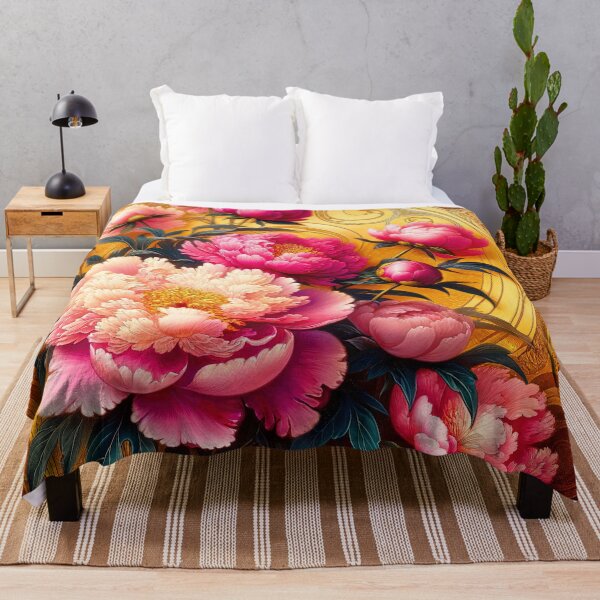 Item preview, Pink Peonies Alphonse Mucha designed and sold by maniacfitness.