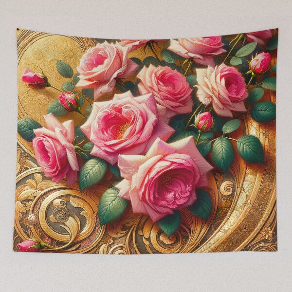 Item preview, Mucha Pink Roses designed and sold by maniacfitness.