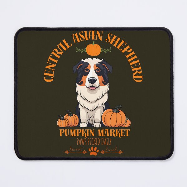 Item preview, Pumpkin Market: central asian shepherd with Pumpkins and Seasonal Text designed and sold by GoodyPaws.