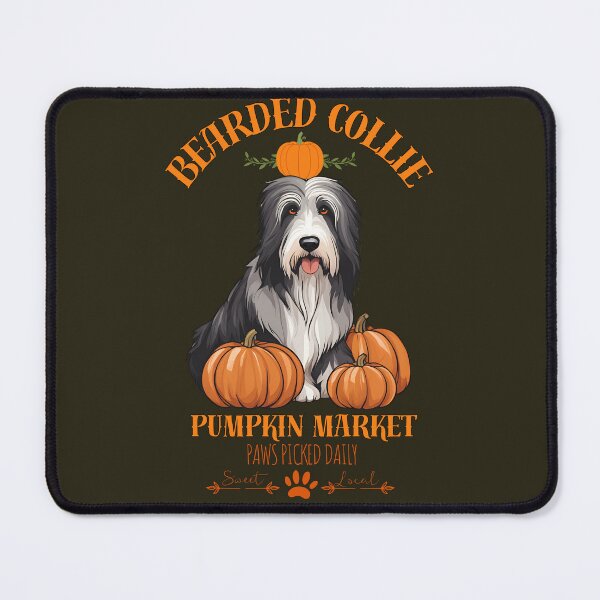 Item preview,  Pumpkin Market: bearded collie with Pumpkins and Seasonal Text designed and sold by GoodyPaws.