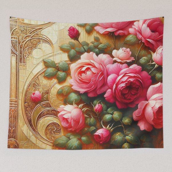 Item preview, Alphonse Mucha Pink Roses designed and sold by maniacfitness.