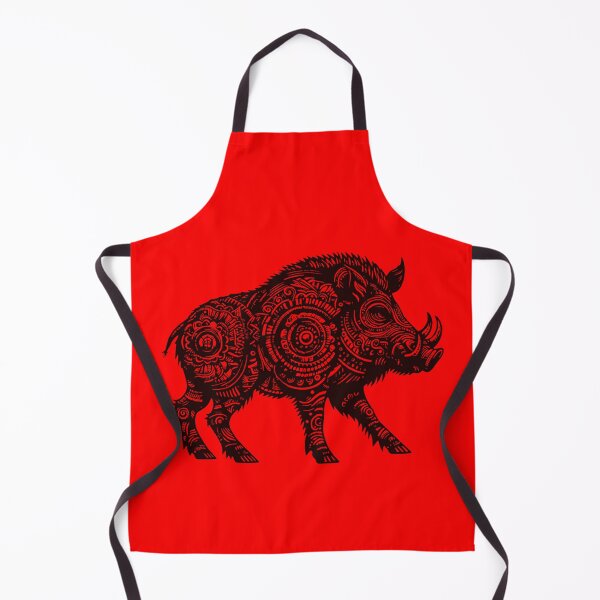 Artikelvorschau, Wild Boar Artwork in Slavic Style | Black and White Animal Print for Home Decor | Rustic Wall Art entworfen und verkauft von SlavicFolk.