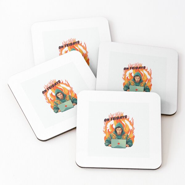 Item preview, I deploy on fridays funny programmer laptop stickers designed and sold by codepuns.