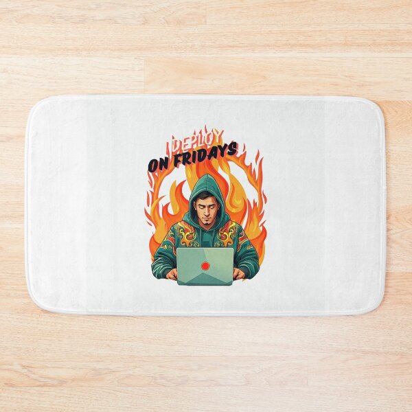 Item preview, I deploy on fridays funny programmer laptop stickers designed and sold by codepuns.