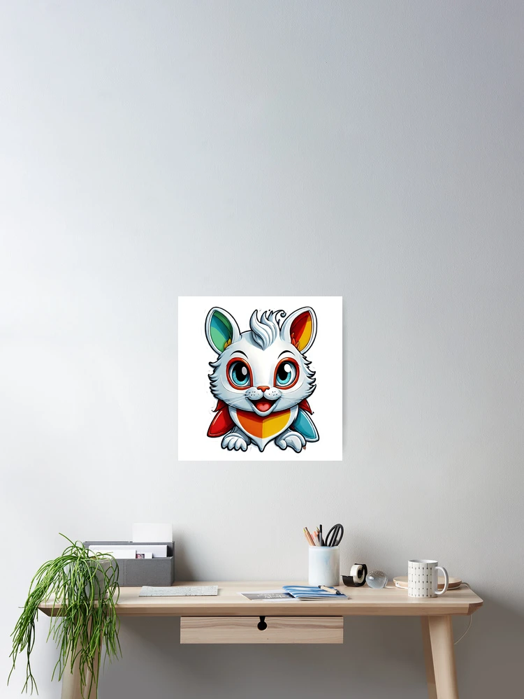 Thumbnail 2 of 3, Poster, Flying Rabbit designed and sold by Echolands.
