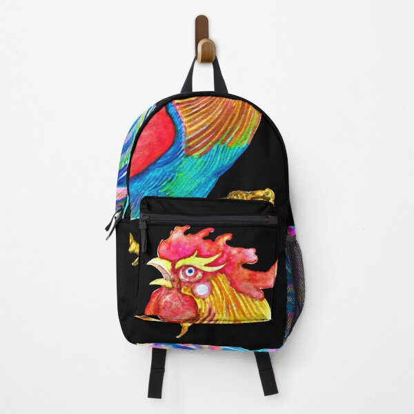 Item preview, watercolor rooster dancing to impress his woman with all his bright colors designed and sold by AZTECartoon.