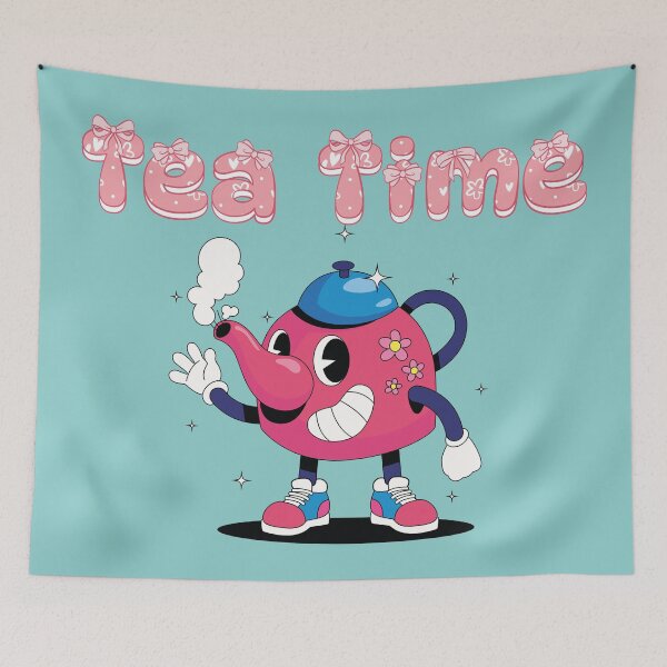 Item preview, retro tea time, funny teapot designed and sold by Mauswohn.
