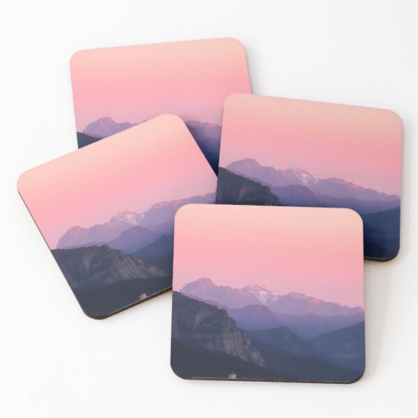 Item preview, Mountains Alpes sunrise morning light pink nature long exposure photograph designed and sold by patterncrow.