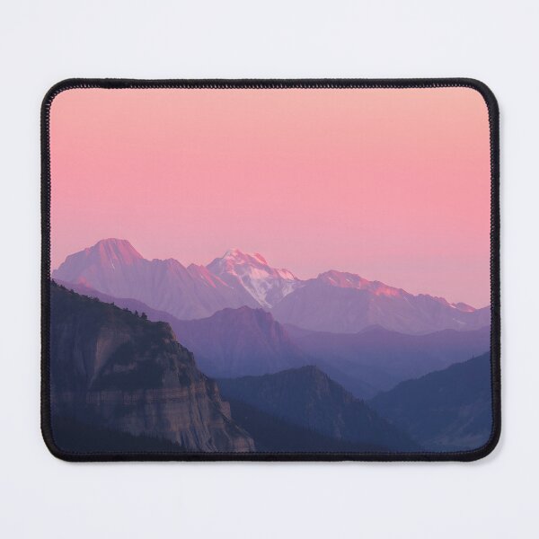 Item preview, Mountains Alpes sunrise morning light pink nature long exposure photograph designed and sold by patterncrow.