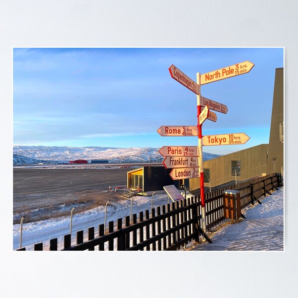 Item preview, Kangerlussuaq Greenland International Pole Direction Sign designed and sold by GraTEEtude.