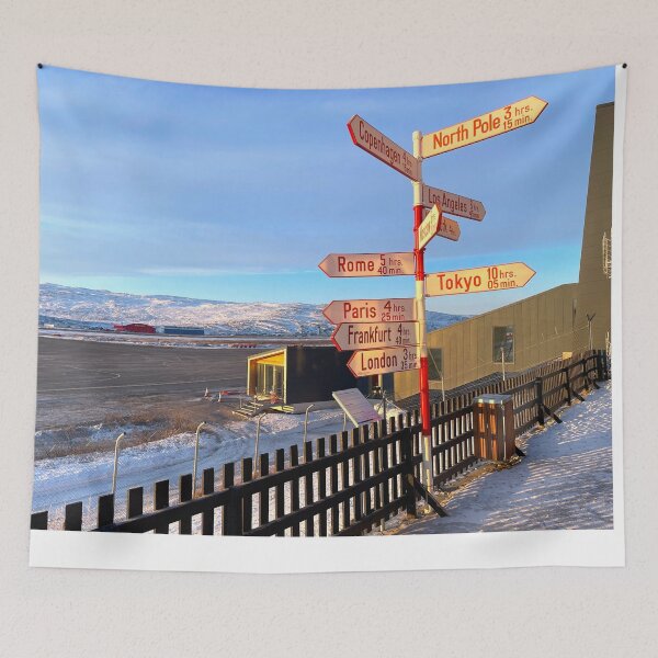Item preview, Kangerlussuaq Greenland International Pole Direction Sign designed and sold by GraTEEtude.