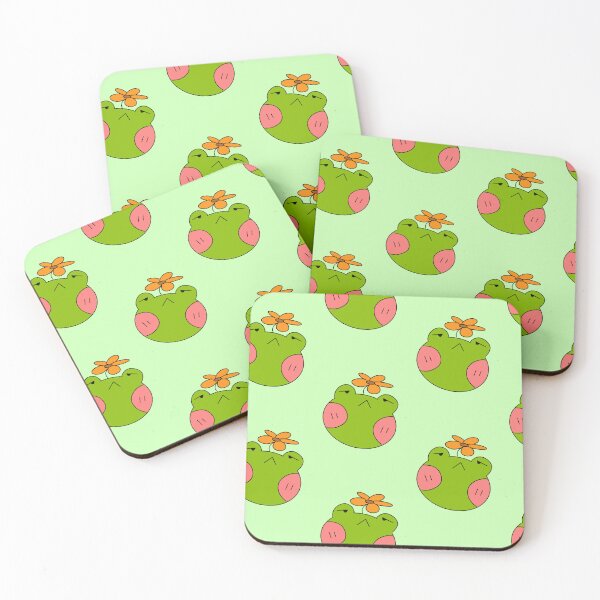 Item preview, Cute Green Frog with a Flower on head designed and sold by Lapiiin Art.