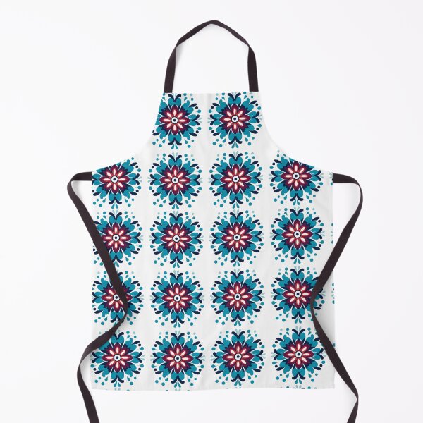 Item preview, Set of Flower Stickers in Folk Style - Blue and Red Flower Design designed and sold by SlavicFolk.