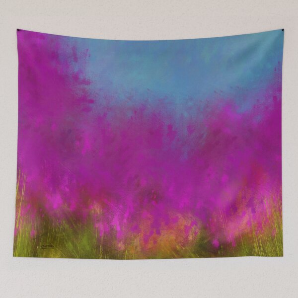 Item preview, Wildflowers, Impressionist landscape of flowers, grass and sky designed and sold by Glimmersmith.