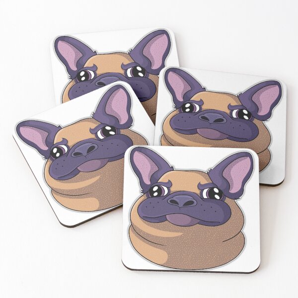 Item preview, Funny cartoon frenchie grumpy face  designed and sold by MariaPencilArt.