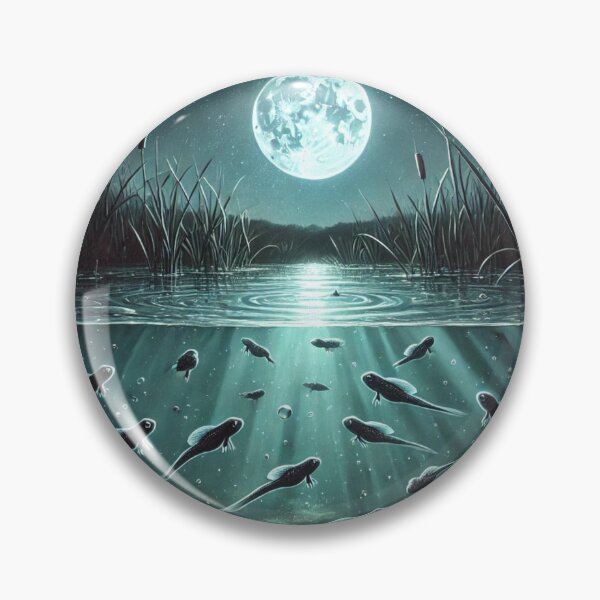 Item preview, Moonlit Tadpoles: Nocturnal Swim in Nature's Glow designed and sold by NocturnalNook.