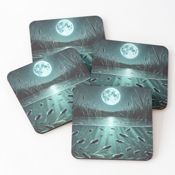 Item preview, Moonlit Tadpoles: Nocturnal Swim in Nature's Glow designed and sold by NocturnalNook.