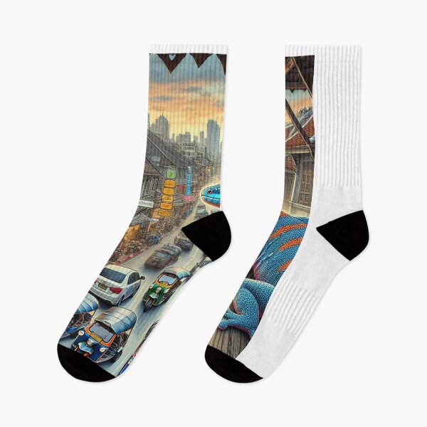 Item preview, Urban Overlook: Tokay Geckos and Thai Street Vibes designed and sold by NocturnalNook.